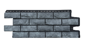 Фасадная панель Grand Line Колотый камень Design Plus 1134х423 мм (992х392 мм), 0,389 м2 (антрацит с черным швом)