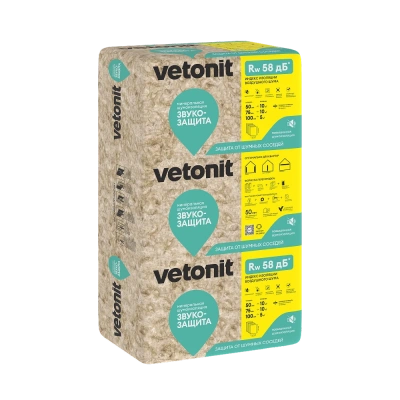Vetonit ЗвукоЗащита, 50х610х1170 мм., 0,714 м3, 14,28 м2 (24 уп в палл)