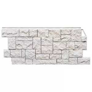 Фасадная панель FineBer Камень Дикий, 1123*465 мм / 0,44 м2 (мелованный белый)