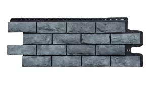 Фасадная панель Grand Line Колотый камень Design Plus 1134х423 мм (992х392 мм), 0,389 м2 (антрацит с черным швом)